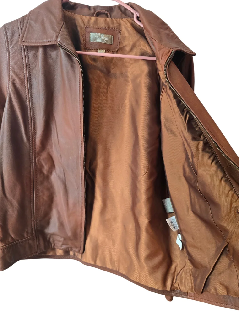 100% Leather The Territory Ahead Vintage Chestnut Zip Jacket Medium - Picture 2 of 8